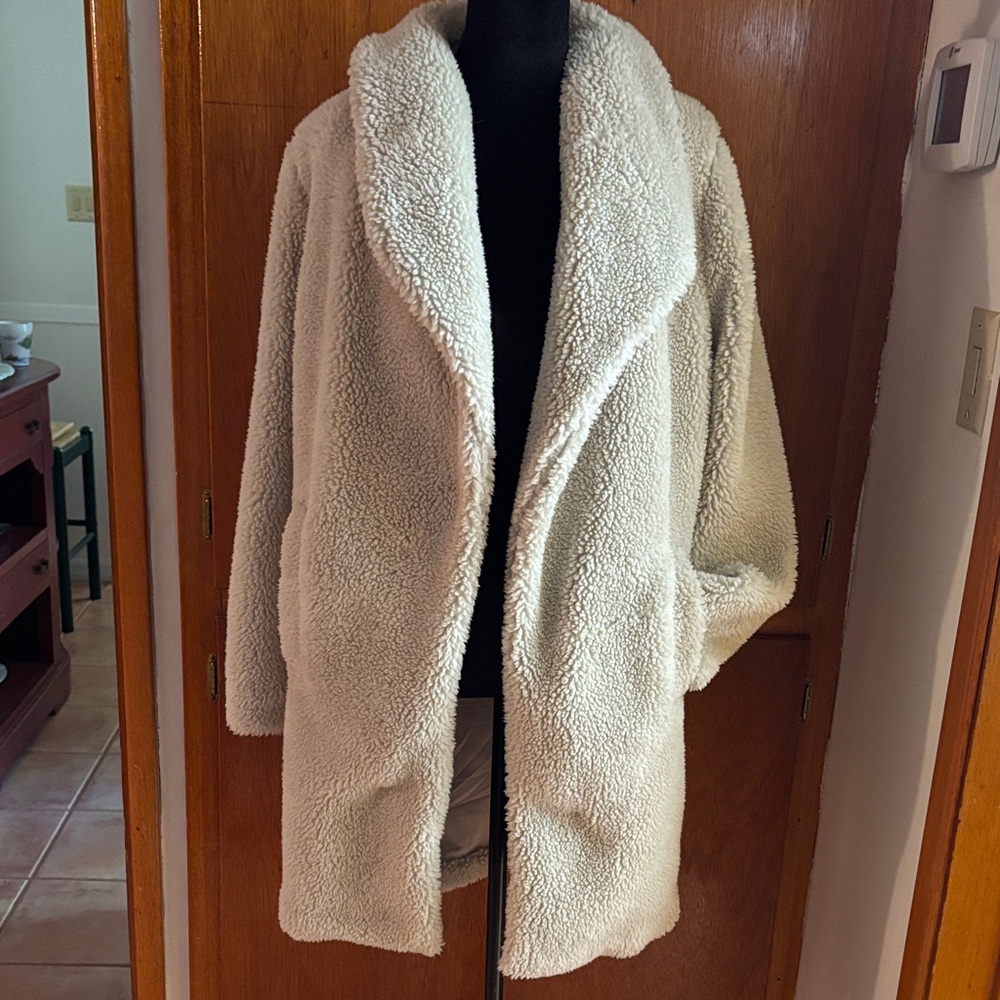 Noli Cream Teddy Jacket Stylish Coat SZ MED